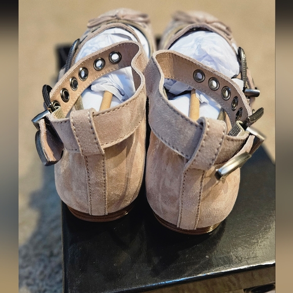 FREE PEOPLE Suede Leather Vintage-inspired Buckle Ballet Flats US 10 / EU 41 - Picture 16 of 16